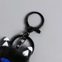 Пушистик на кольце "Чёрный кот" 18х5х5 см