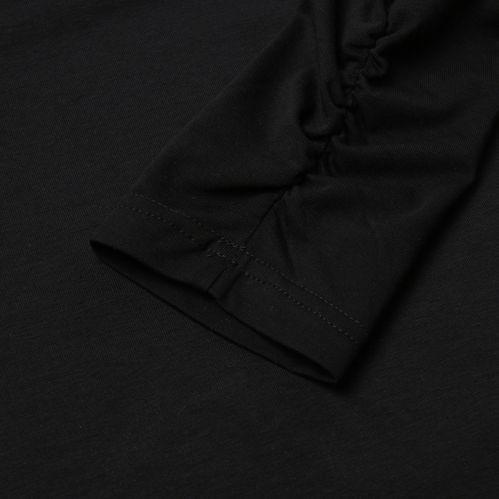 Лонгслив женский со сборкой MINAKU: Casual Collection цвет чёрный, р-р 42