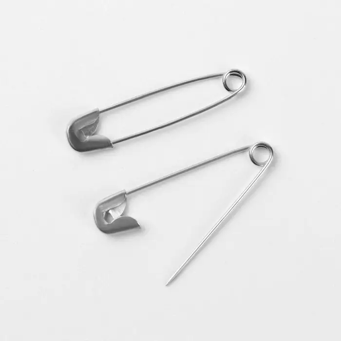 Булавки английские, 22 мм, 80 шт., цвет серебряный