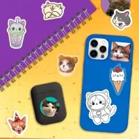 Книжное комплектное издание &laquo;Котомемы. 1500 стикеров&raquo;, 5 книг, ролик, 3д стикеры