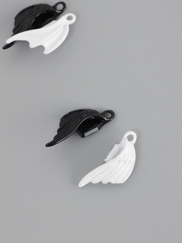 Замок магнитный металл "Крылья" набор 2 шт чёрно-белый 2,6х1,9 см