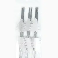 Трубочки для коктейля серебряная елочка (набор 6 шт.)