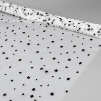 Сетка с флоком &laquo;Звёзды&raquo;, 150 см, 1 &plusmn; 0,2 м, цвет белый