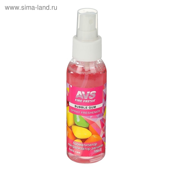 Ароматизатор AVS AFS-003 Stop Smell, бабл гам, спрей, 100 мл Ароматизатор AVS AFS-003 Stop Smell, бабл гам, спрей, 100 мл