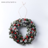 Венок праздничный &laquo;Снежное чудо&raquo;, ручная работа