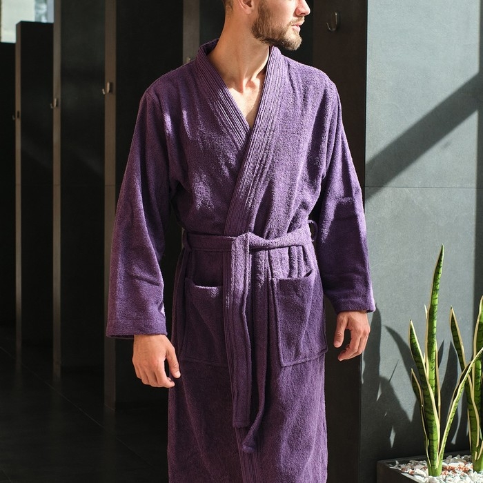 Халат махровый LoveLife Халат махровый LoveLife "Royal" цвет светло-фиолетовый размер 42-44 (S) 100% хлопок, 330 гр/м2