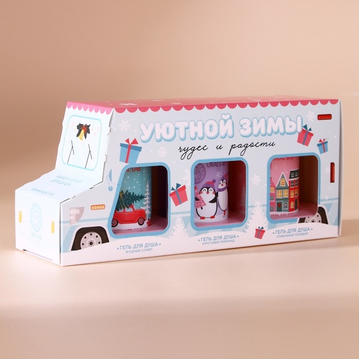 Подарочный набор косметики &laquo;Уютной зимы&raquo;, гель для душа, 3 х 100 мл, Новый Год