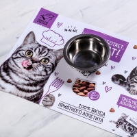 Коврик под миску «Кот не работает, кот ест!» 43х28 см Коврик под миску «Кот не работает, кот ест!» 43х28 см