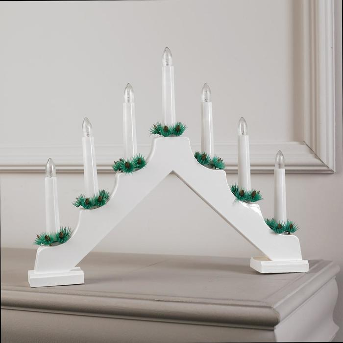 Светодиодная фигура &laquo;Рождественская горка&raquo; 39 &times; 31 &times; 5 см, дерево, 220 В, свечение тёплое белое