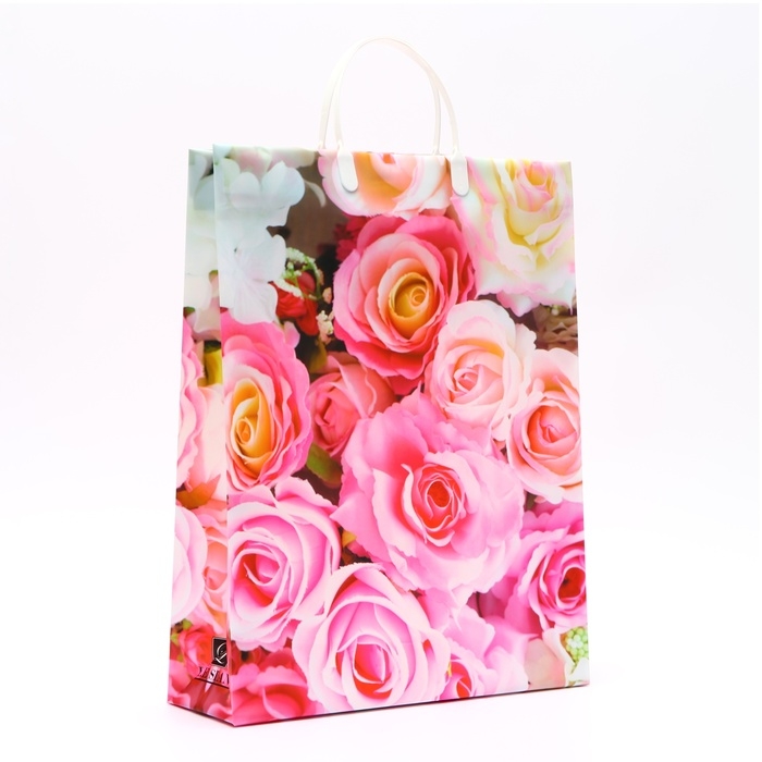 Пакет Пакет "Россыпь роз", мягкий пластик, 42 x 32 см