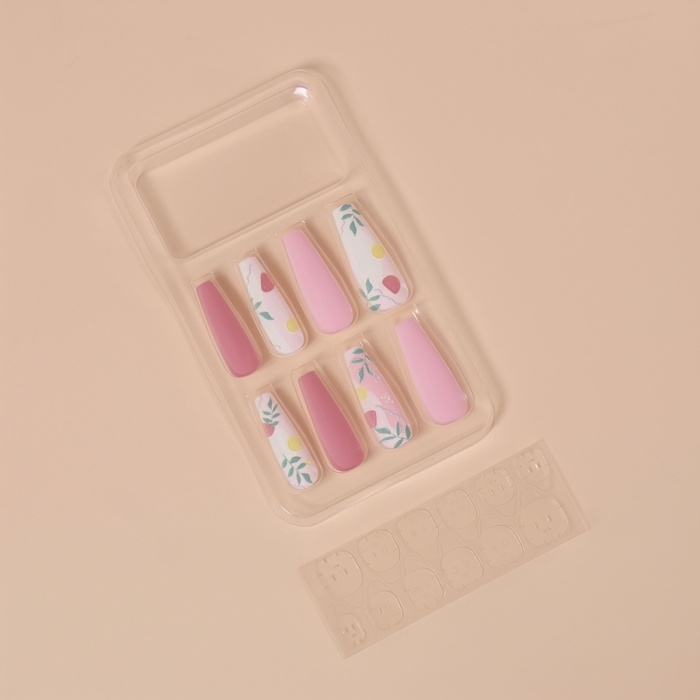 Накладные ногти &laquo;Нежная абстракция&raquo;, 12 шт, с клеевыми пластинами, форма балерина, разноцветные