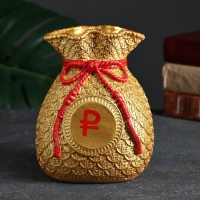 Копилка "Мешок денег" рубль красный, золото, 15 см Копилка "Мешок денег" рубль красный, золото, 15 см