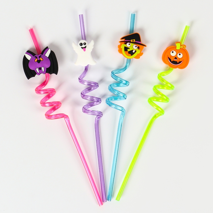 Трубочки для коктейля &laquo;Монстрики&raquo;, в наборе 4 штуки