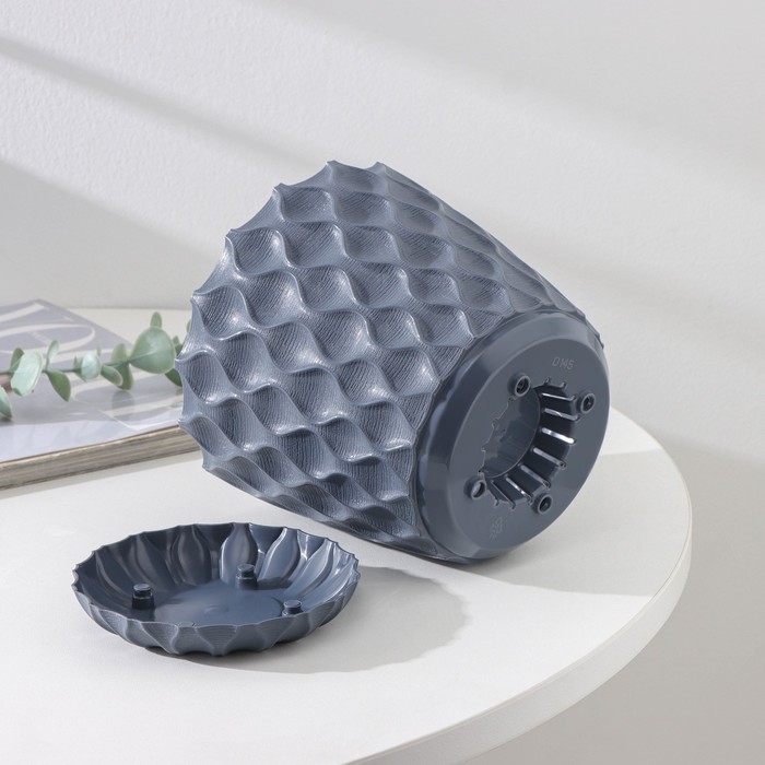 Горшок для цветов с поддоном &laquo;Wave&raquo;, 1,4 л, d=14,5 см, цвет серый