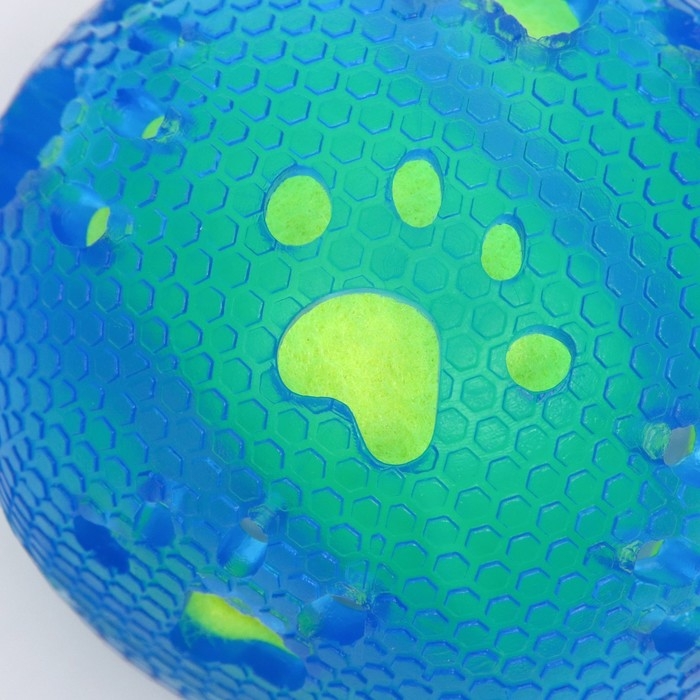 Мяч для собак "Двойное удовольствие Лапки", TPR+войлочный мяч, 7,6 см