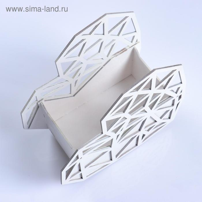 Кашпо деревянное Кашпо деревянное "Сердце Хайтек", белый, 20×10×20 см