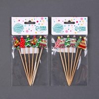 Новый год! Шпажки &laquo;Ёлочки&raquo;, в наборе 6 шт.