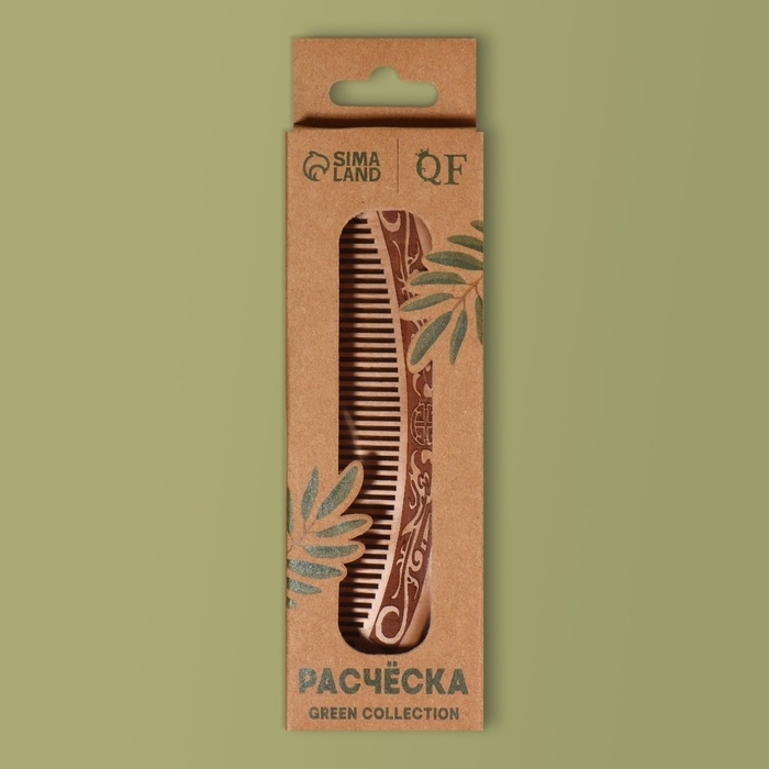 Расчёска - гребень, 17 &times; 5,2 см, цвет &laquo;тёмное дерево&raquo;