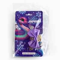 Краб для волос с текстильным декором новогодний &laquo;Все мечты исполнятся&raquo;, на Новый год, 6 х 38 х 32 см