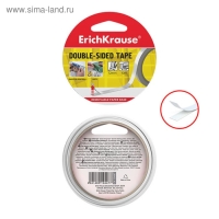 Клейкая лента двусторонняя, 12 мм х 10 метра, ErichKrause, полупрозрачная, цена за 1шт.