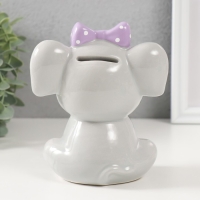 Копилка керамика "Серый слонёнок с бантом" 12,4х9,9х14,2 см