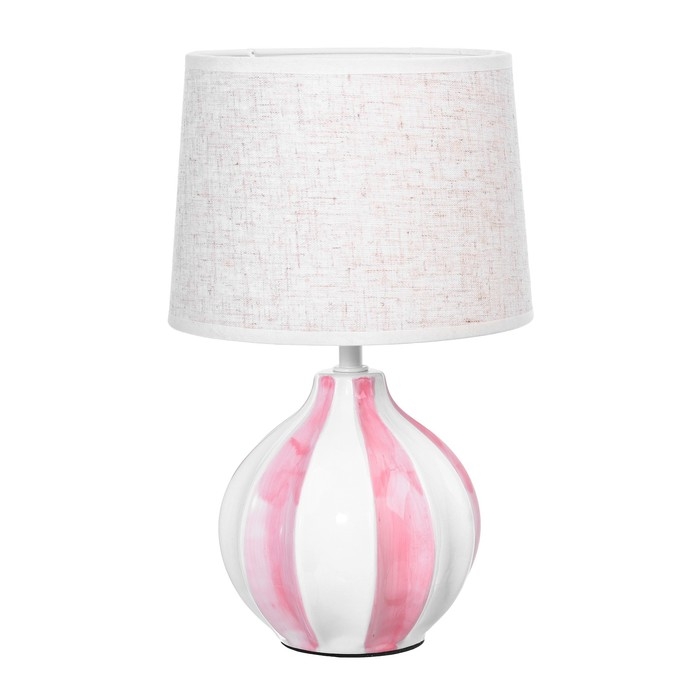 Настольная лампа "Лейла" Е14 40Вт бело-розовый 20х20х33 см RISALUX