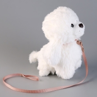 Мягкая игрушка &laquo;Щеночек&raquo; с поводком, 24 см, белый
