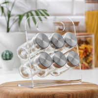 Набор для специй из стекла на подставке &laquo;Модерн&raquo;, 23&times;9&times;22 см, 90 мл, 4&times;9,5 см, 6 шт