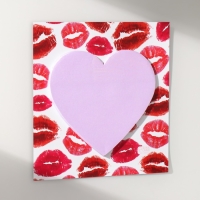 Магнит с блоком для записей "Поцелуи" 10,5х10,5 см