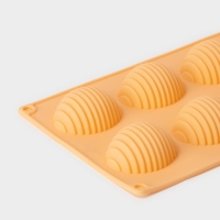 Форма для выпечки Доляна &laquo;Насекомые. Улей&raquo;, силикон, 28&times;17 см, 8 ячеек (4,5&times;5,5&times;3 см), цвет оранжевый