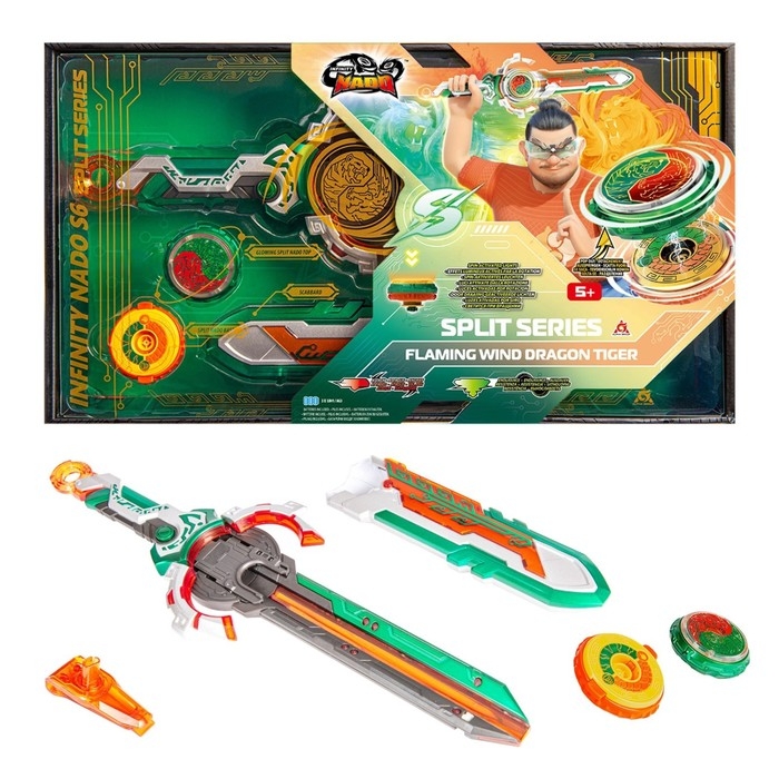 Волчок &laquo;Эпик Лончер. Сплит серия. Flaming Wind Dragon Tiger&raquo;, с устройством для запуска, Инфинити Надо