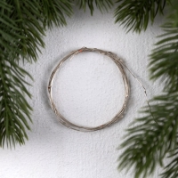 Гирлянда &laquo;Нить&raquo; 1 м роса. IP20, нить серебристая, 10 LED, 4.6 В, AG13x3 (в комплекте), 3 режима, свечение красное