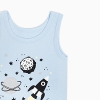 Комплект для мальчика (майка, трусы), цвет голубой/космос, рост 92 см