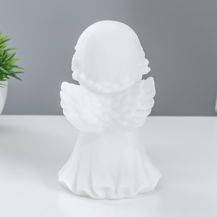 Фигурка светящаяся RISALUX &laquo;Ангелочек&raquo;, LED-ночник, батарейки 3&times;LR44, белый, 8.5&times;8&times;14.5 см