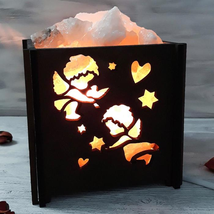 Соляной светильник Соляной светильник "Корзина Б Ангелы" E14 15Вт 1,8кг диммер 14х14х18 см