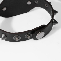 Браслет кожа «Череп» с шипами, цвет коричневый с чернёным серебром, 23 см Браслет кожа «Череп» с шипами, цвет коричневый с чернёным серебром, 23 см