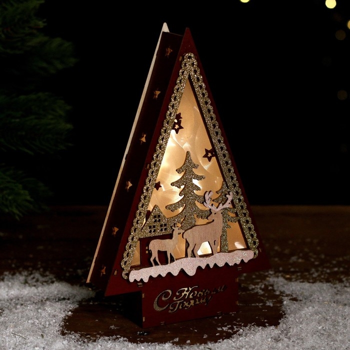 Новогодний декор с подсветкой &laquo;С новым годом&raquo; 14 &times; 4 &times; 22,5 см