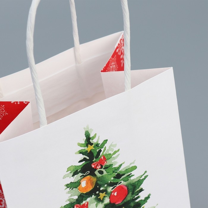 Пакет подарочный новогодний крафтовый &laquo;Уют в доме&raquo;, 12 х 21 х 9 см, Новый год