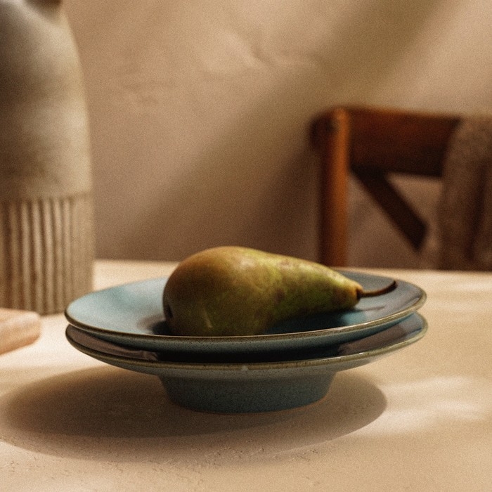 Набор тарелок для пасты SL Home &laquo;Аззура&raquo;, 160 мл, d=21,5 см, цвет бирюзовый