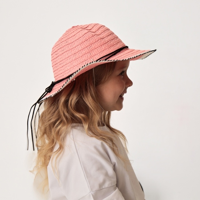 Шляпа для девочки MINAKU "Куколка", размер 50,  цвет розовый