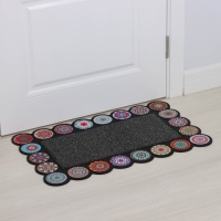 Коврик придверный Доляна &laquo;Глория&raquo;, с окантовкой, 46&times;75 см, цвет чёрный