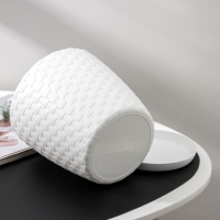 Горшок для цветов с поддоном &laquo;Ротанг&raquo;, 3 л, белый