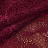 Кружевная эластичная ткань, 180 мм &times; 2,7 &plusmn; 0,5 м, цвет бордовый