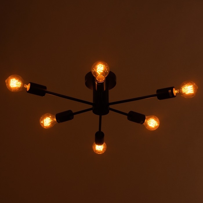 Люстра потолочная Люстра потолочная "Орион" 6х60Вт Е27 Цвет: Черный