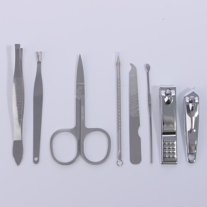 Набор маникюрный «Фактура», 8 предметов, в футляре, цвет чёрный Набор маникюрный «Фактура», 8 предметов, в футляре, цвет чёрный