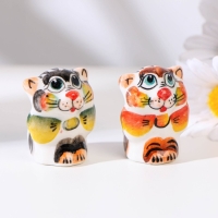 Сувенир &laquo;Кот с бантом&raquo;, 3 см, цвет, гжель