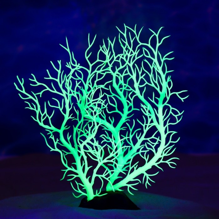 Растение искусственное аквариумное, светящееся, 20 см, зелёное Растение искусственное аквариумное, светящееся, 20 см, зелёное