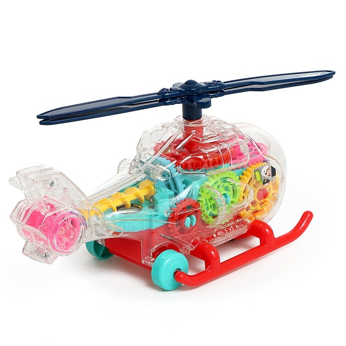 Вертолет &laquo;Шестерёнки&raquo;, свет и звук, работает от батареек