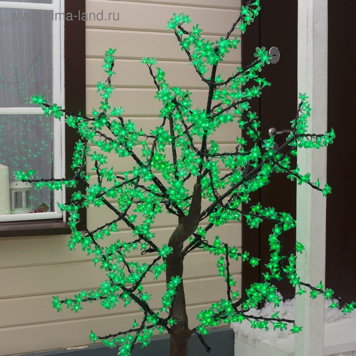 Светодиодное дерево &laquo;Сакура&raquo; 1.8 м, 768 LED, постоянное свечение, 220 В, свечение зелёное