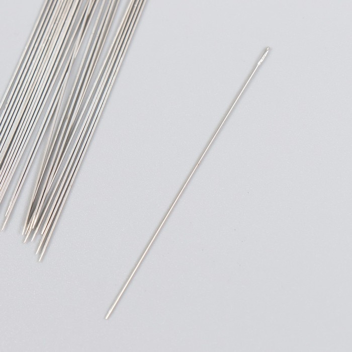 Иглы для бисера металл в пластиковой коробке набор 25 шт &Oslash; 0,46 мм